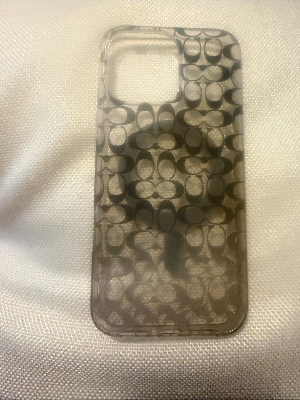 Coach Black Transparent Signature Print Phone Case
